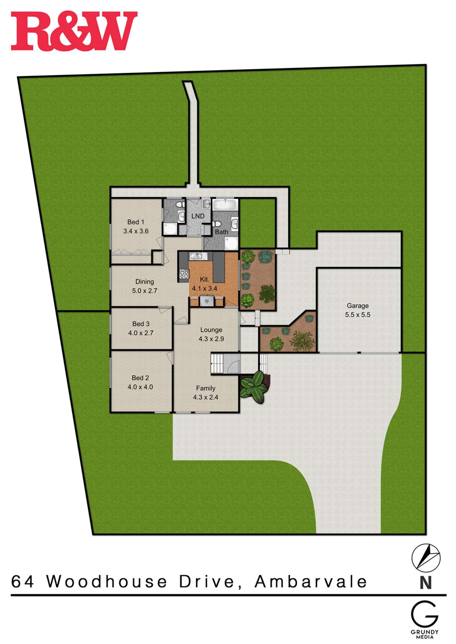 Floorplan of Homely house listing, 64 Woodhouse Drive, Ambarvale NSW 2560