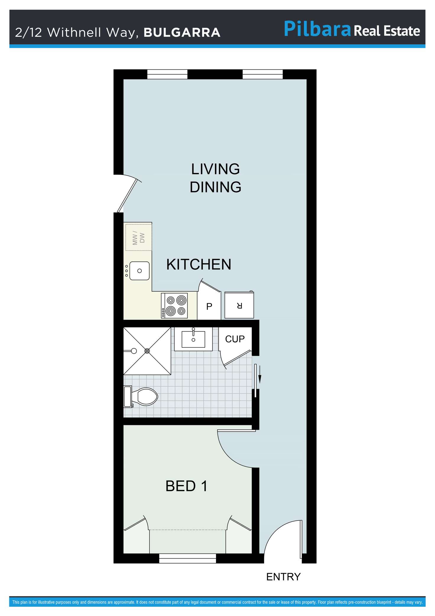 Floorplan of Homely unit listing, 2/12 Withnell Way, Bulgarra WA 6714