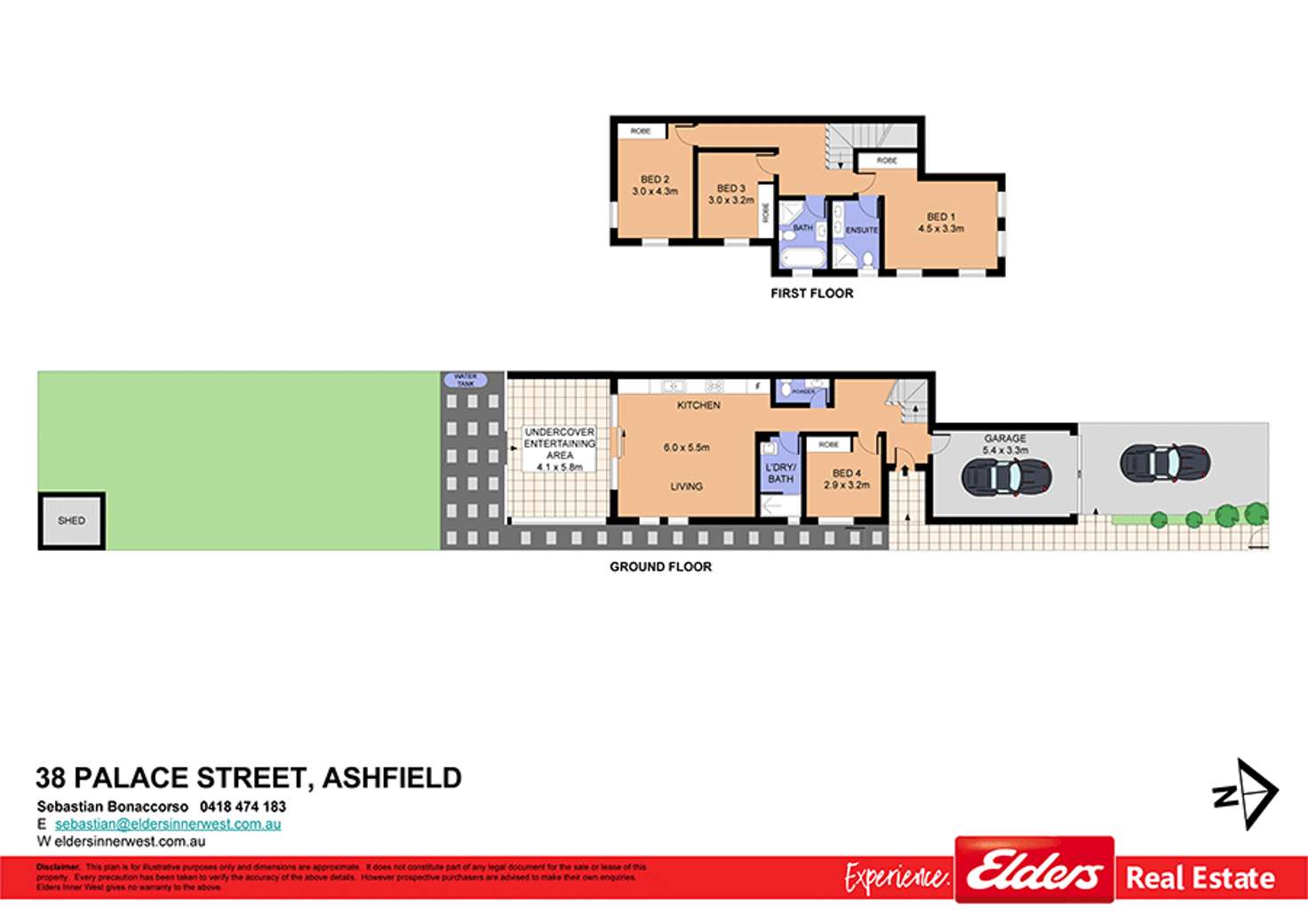 Floorplan of Homely semiDetached listing, 38 Palace Street, Ashfield NSW 2131
