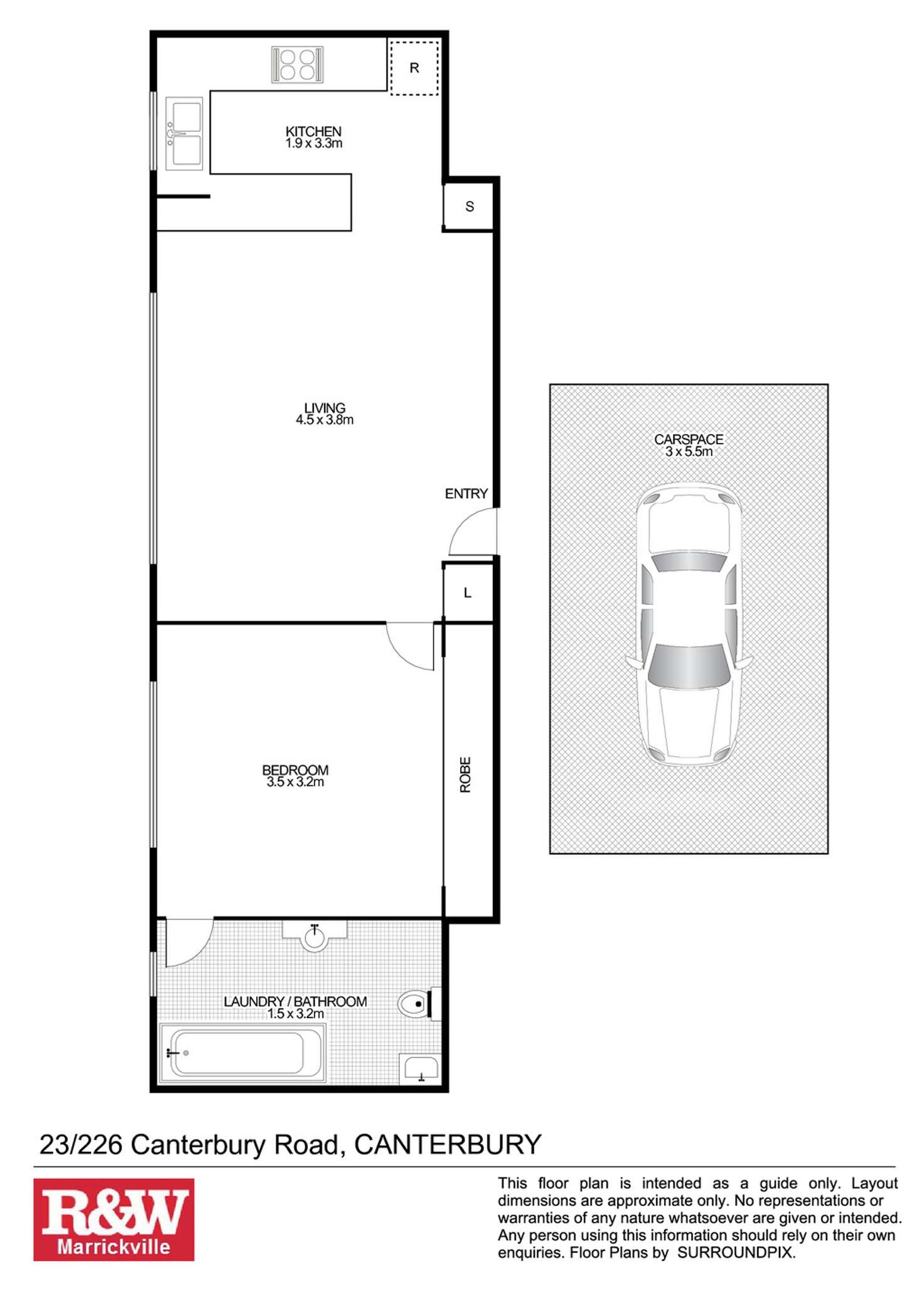 Floorplan of Homely unit listing, 23/226 Canterbury Road, Canterbury NSW 2193