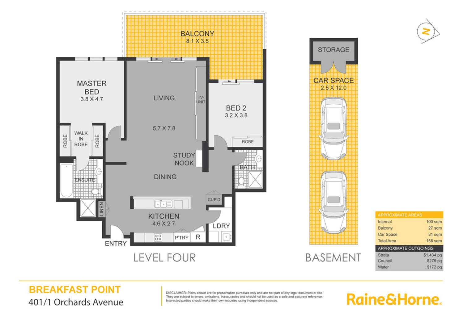 Floorplan of Homely apartment listing, 401/1 Orchards Avenue, Breakfast Point NSW 2137