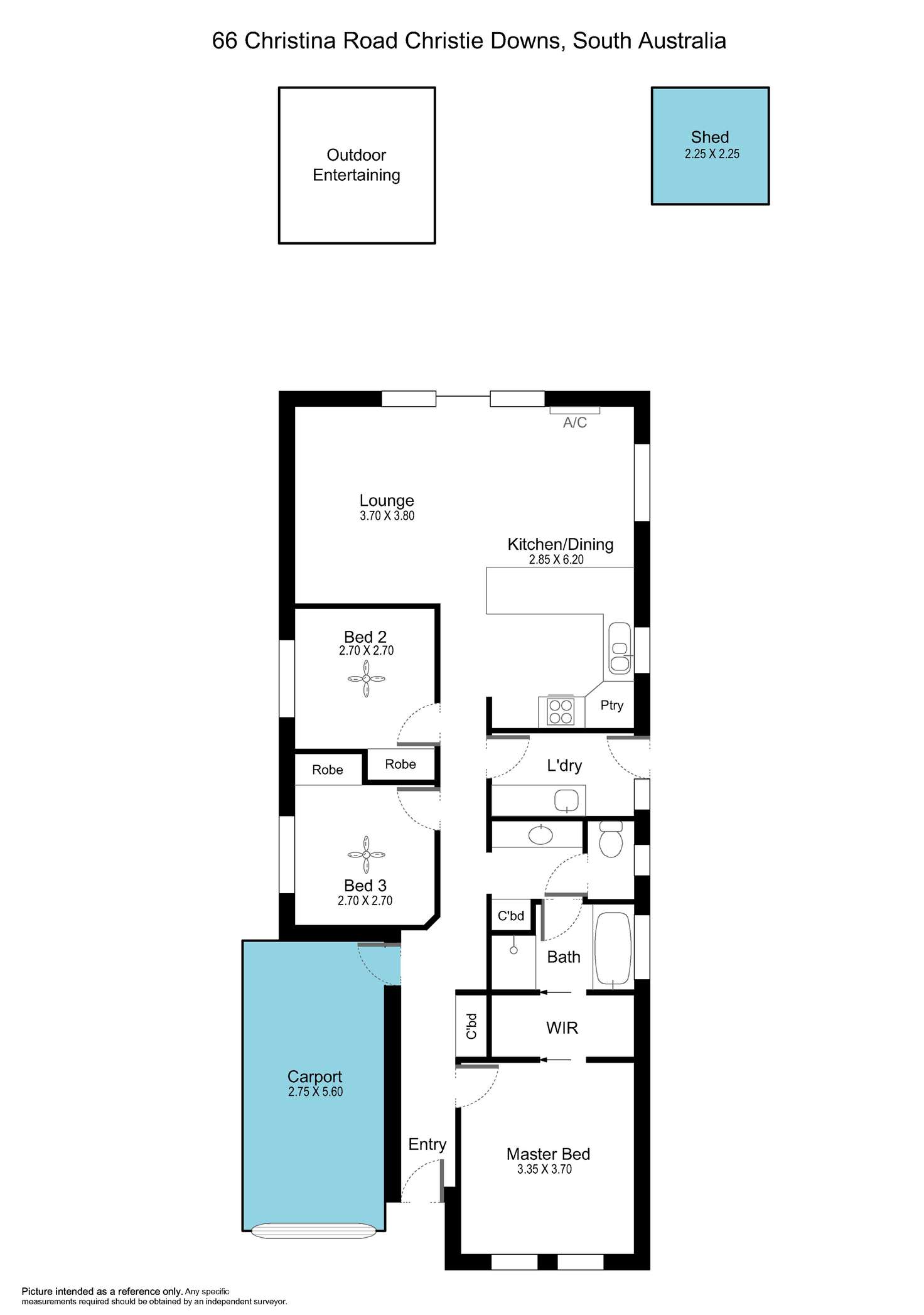 Floorplan of Homely house listing, 66 Christina Road, Christie Downs SA 5164