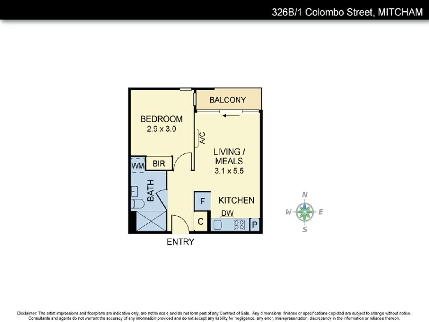 Floorplan of Homely apartment listing, 326B Colombo Street, Mitcham VIC 3132