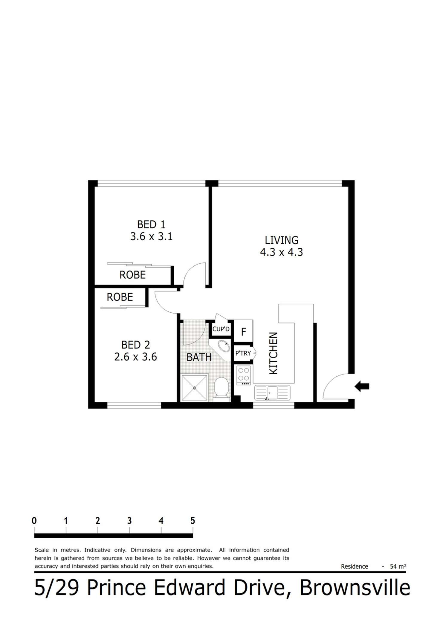 Floorplan of Homely unit listing, 5/29 Prince Edward Drive, Brownsville NSW 2530