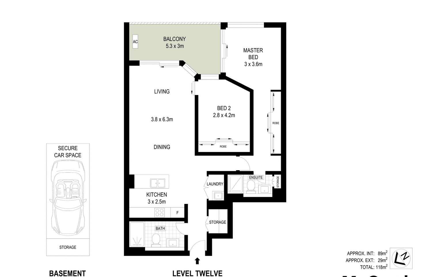 Floorplan of Homely apartment listing, 1216C/5 Pope Street, Ryde NSW 2112