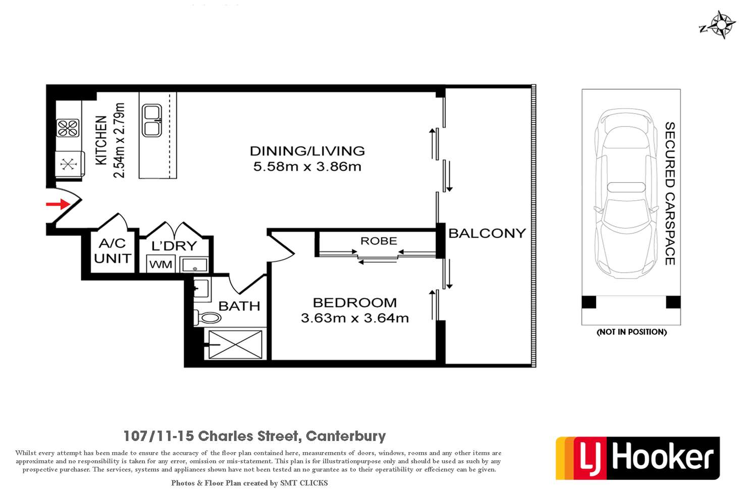 Floorplan of Homely apartment listing, 107/11-15 Charles Street, Canterbury NSW 2193