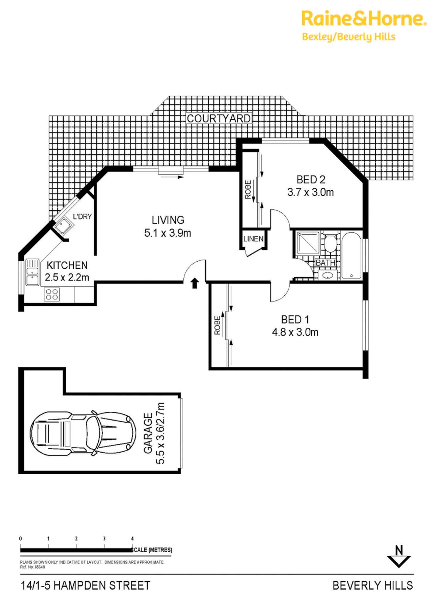 Floorplan of Homely unit listing, 14/1-5 Hampden Street, Beverly Hills NSW 2209