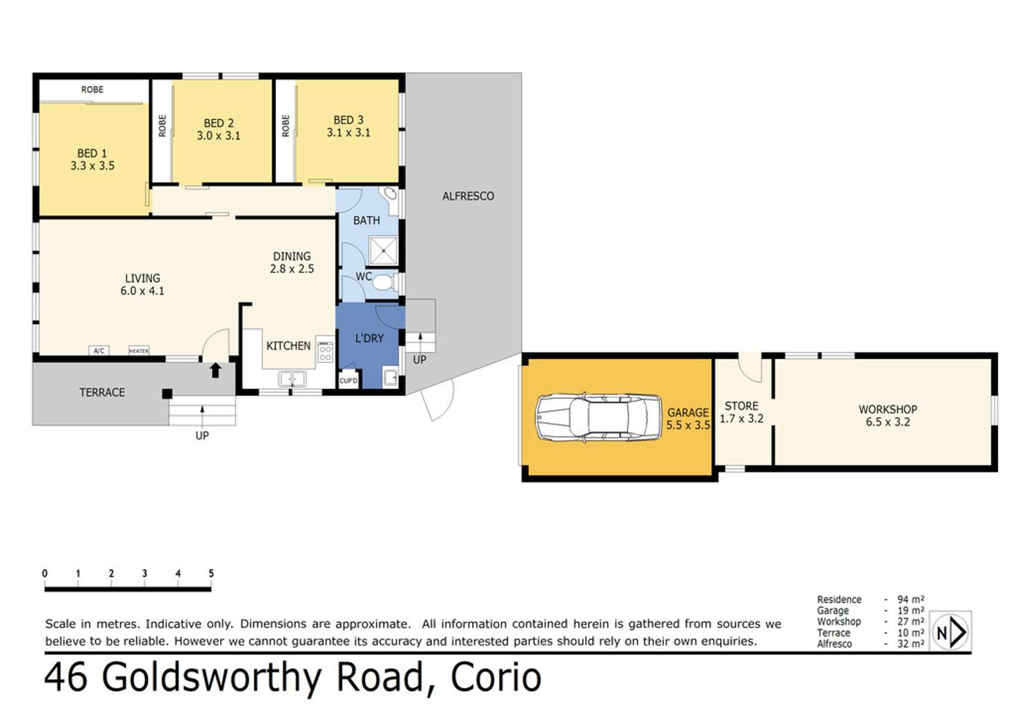Floorplan of Homely house listing, 46 Goldsworthy Road, Corio VIC 3214