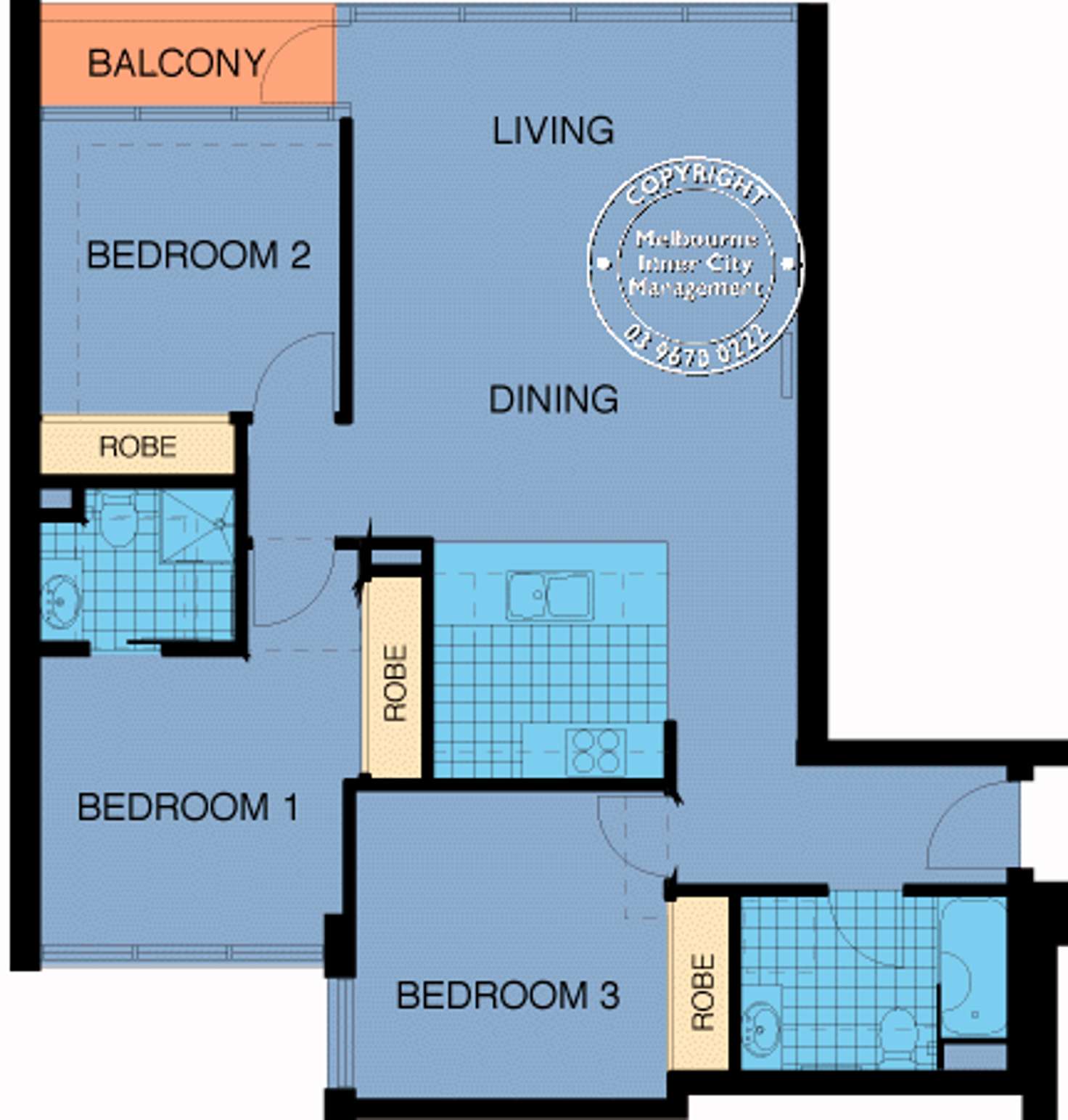 Floorplan of Homely apartment listing, REF 022803/416 St Kilda Road, Melbourne VIC 3000