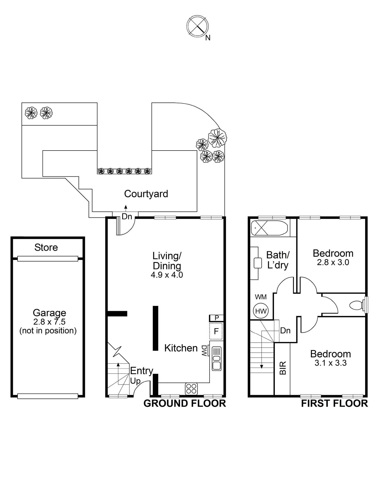 Floorplan of Homely townhouse listing, 3/3-5 Grandview Avenue, Maribyrnong VIC 3032