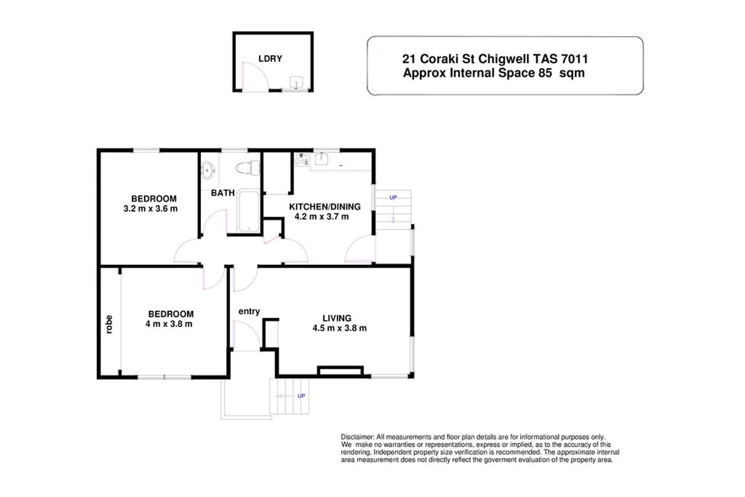 Floorplan of Homely house listing, 21 Coraki Street, Chigwell TAS 7011