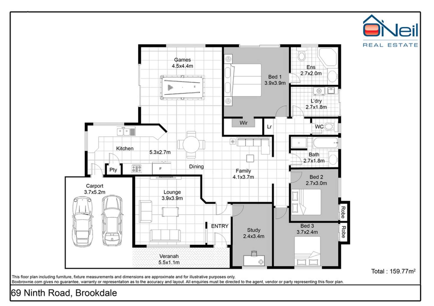 Floorplan of Homely house listing, 69 Ninth Road, Brookdale WA 6112