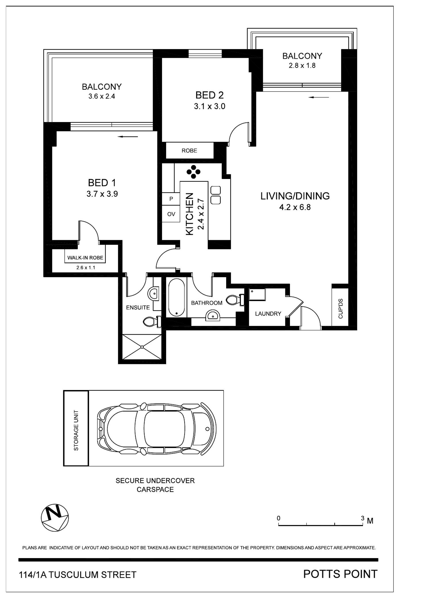 Floorplan of Homely apartment listing, 114/1A Tusculum Street, Potts Point NSW 2011