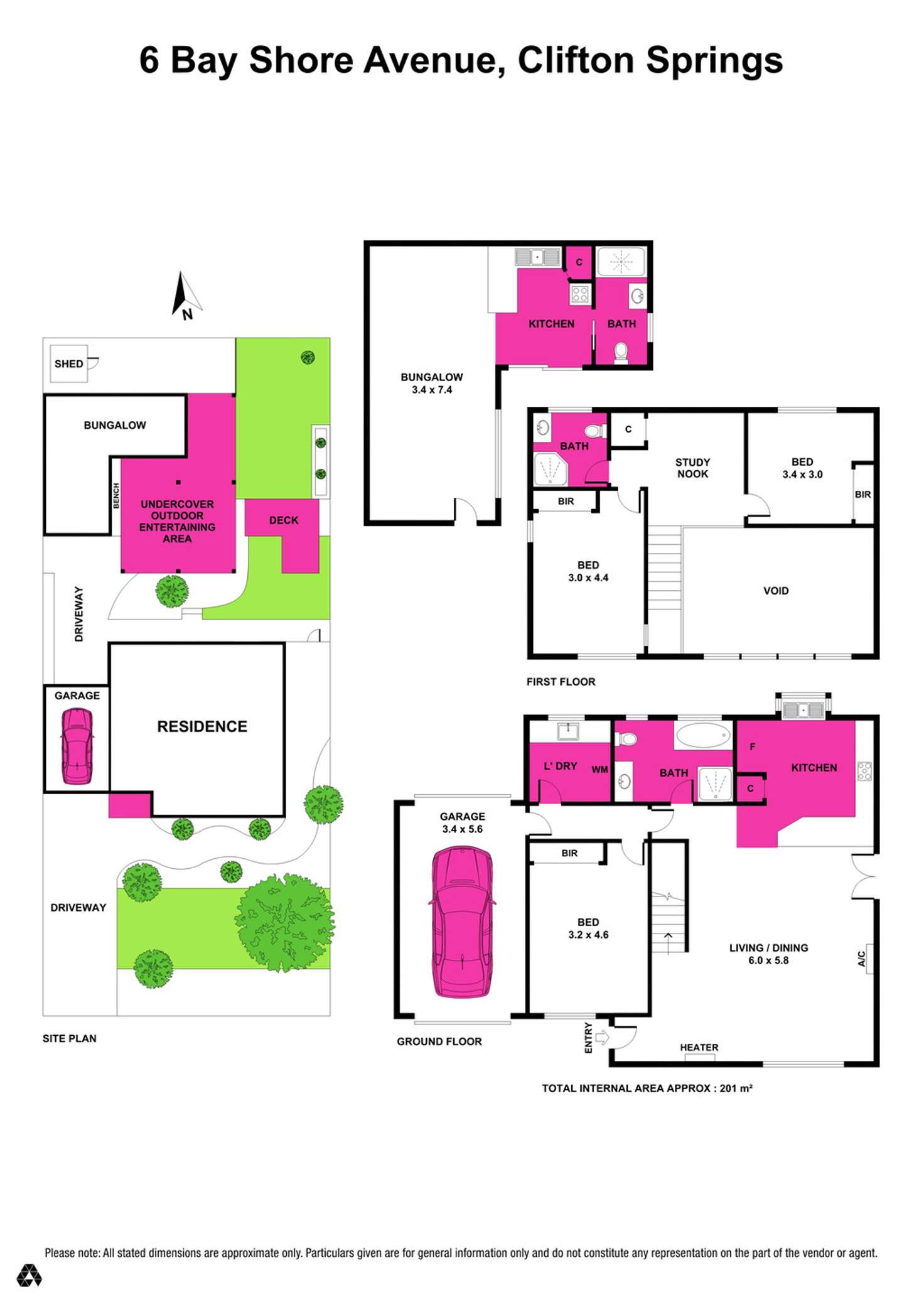 Floorplan of Homely house listing, 6 Bay Shore Ave, Clifton Springs VIC 3222