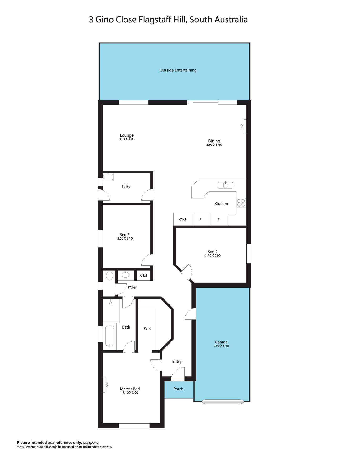Floorplan of Homely house listing, 3 Gino Close, Flagstaff Hill SA 5159