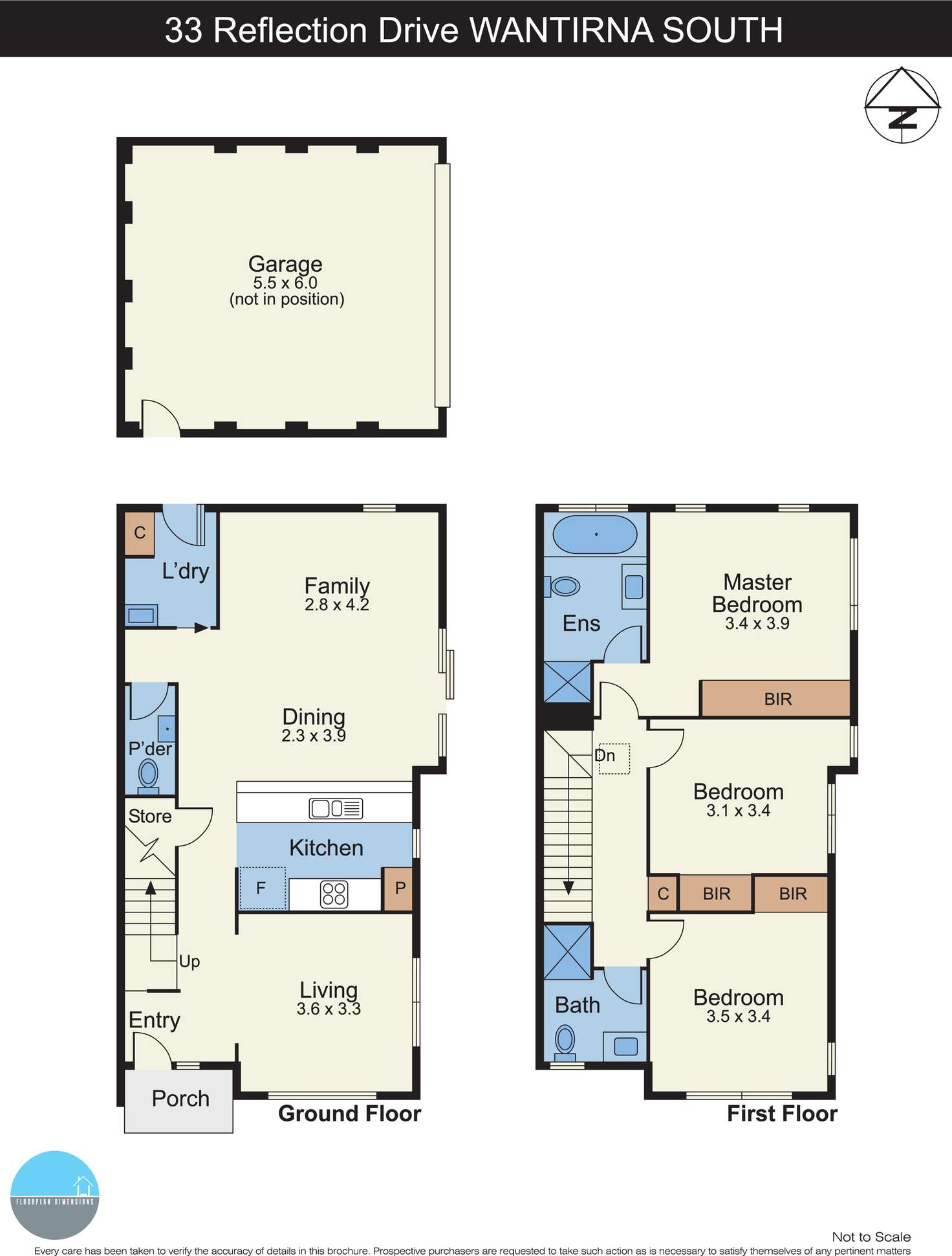 Floorplan of Homely townhouse listing, 33 Reflection Drive, Wantirna South VIC 3152