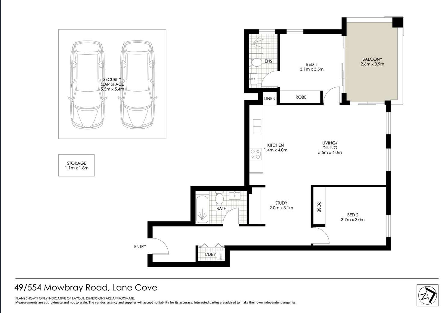 Floorplan of Homely apartment listing, 49/554-560 Mowbray Road, Lane Cove NSW 2066