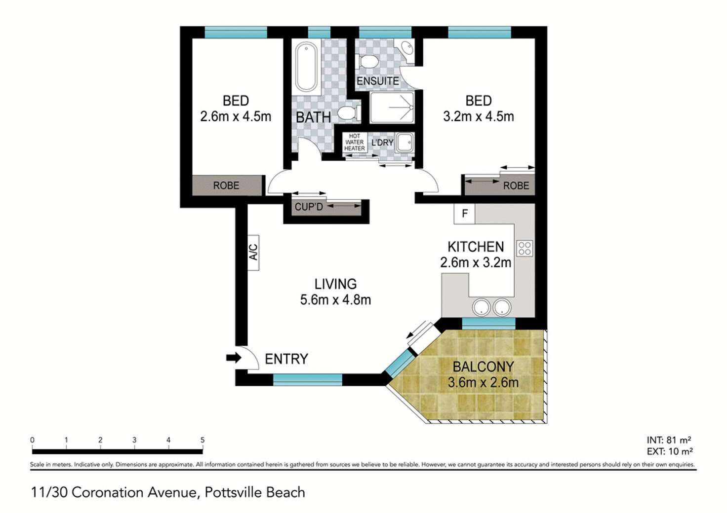 Floorplan of Homely apartment listing, 11/30 Coronation Avenue, Pottsville NSW 2489