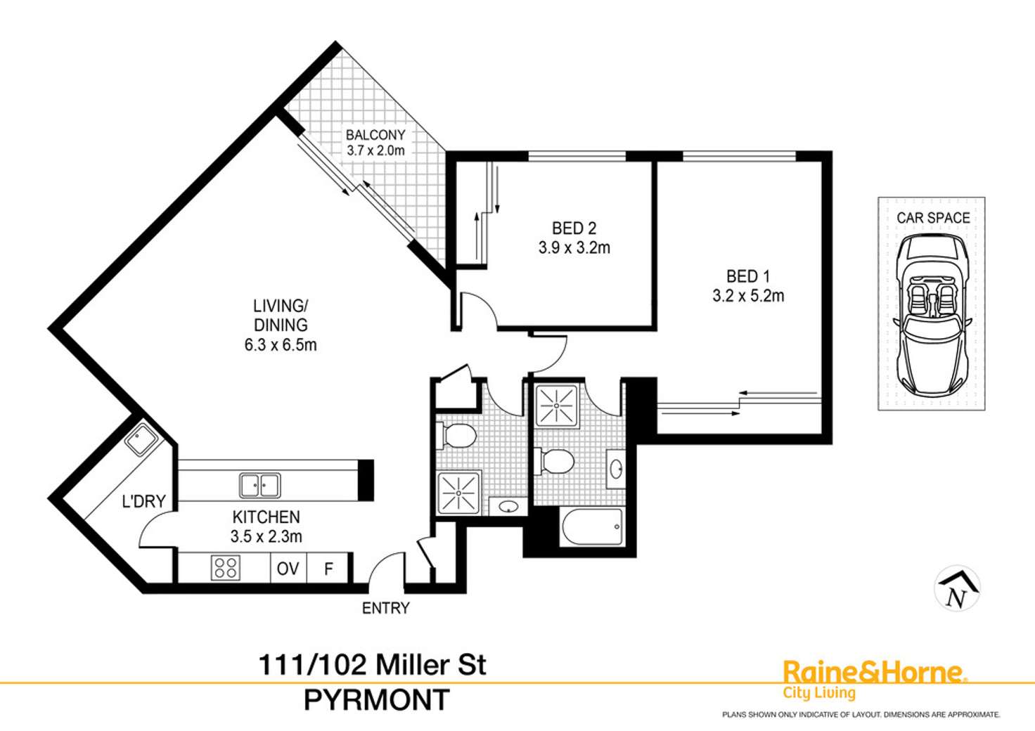 Floorplan of Homely apartment listing, 111/102 Miller Street, Pyrmont NSW 2009