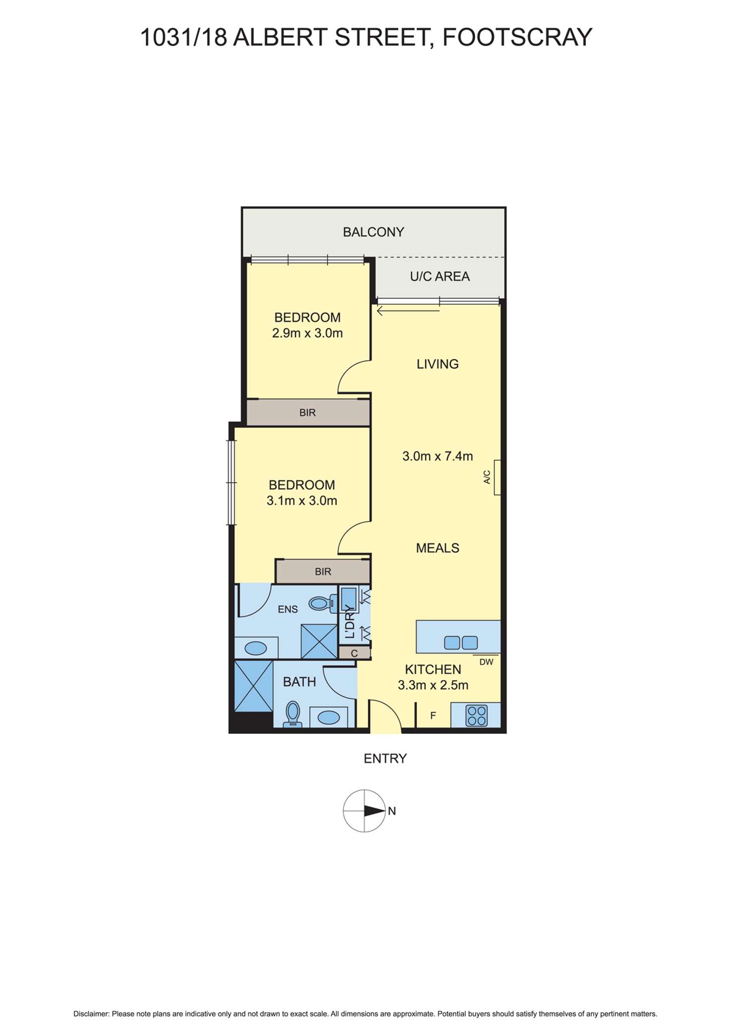 Floorplan of Homely apartment listing, 1031/18 Albert Street, Footscray VIC 3011