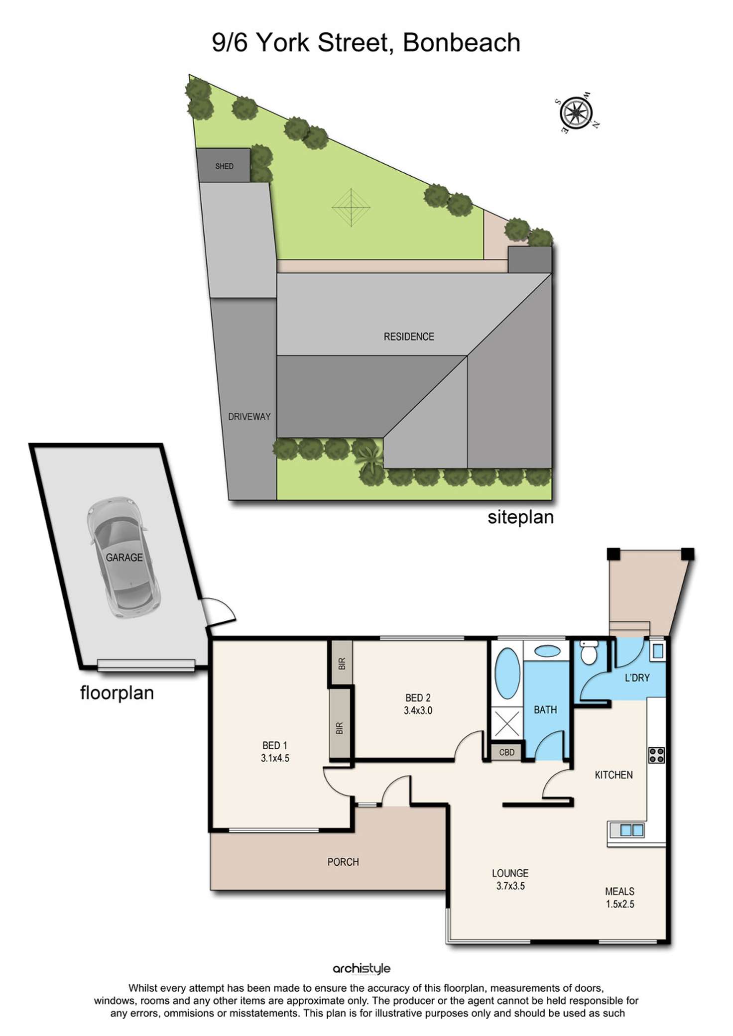 Floorplan of Homely townhouse listing, 9/6 York Street, Bonbeach VIC 3196
