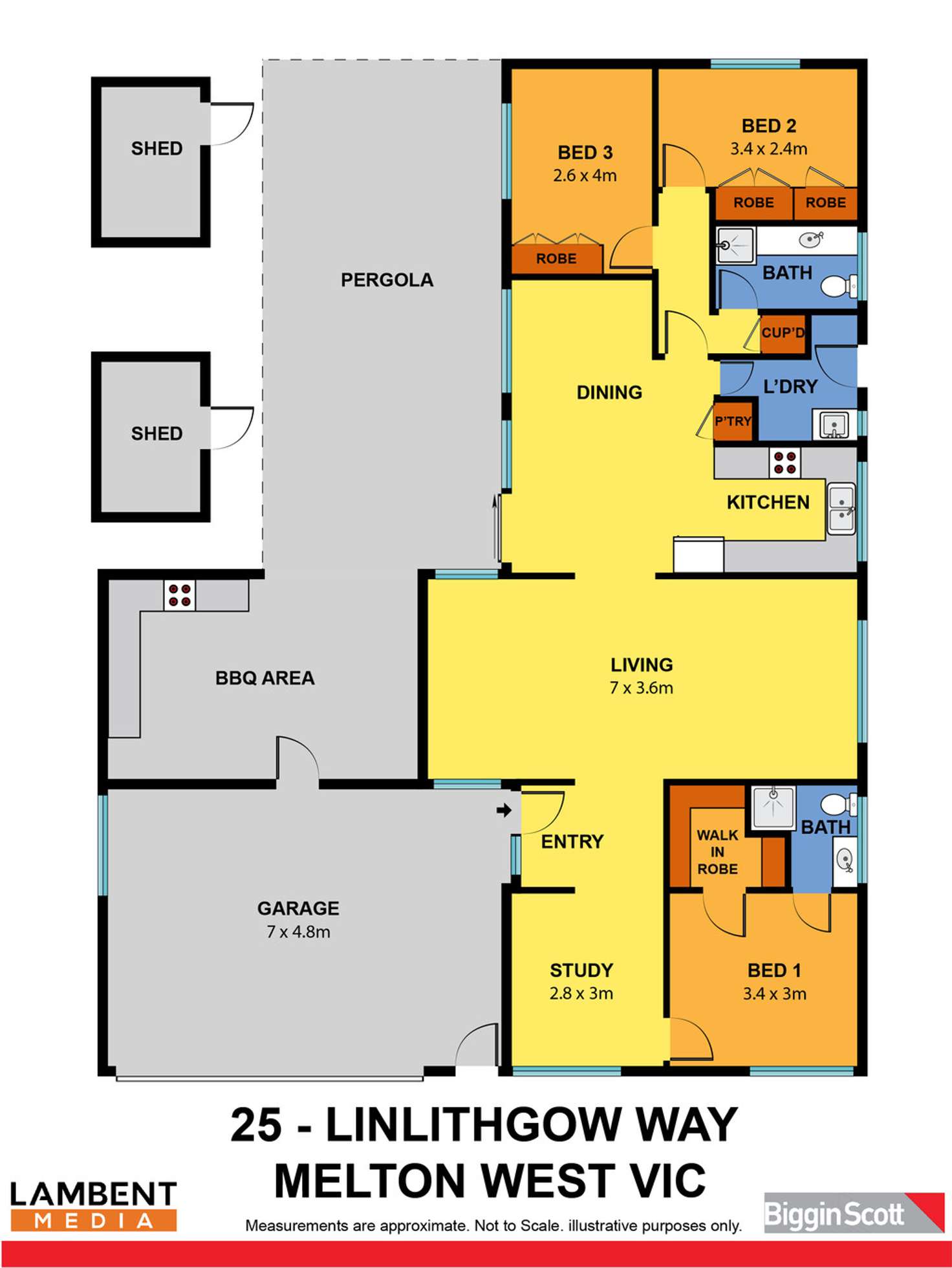 Floorplan of Homely house listing, 25 Linlithgow Way, Melton West VIC 3337