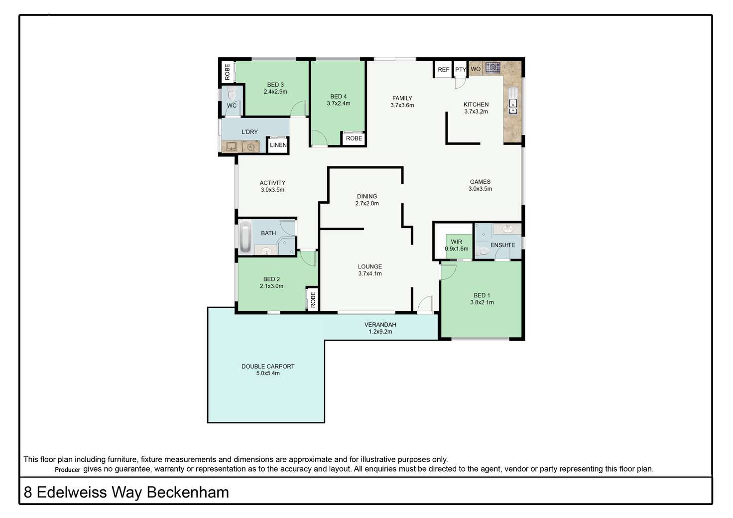 Floorplan of Homely house listing, 8 Edelweiss Way, Beckenham WA 6107