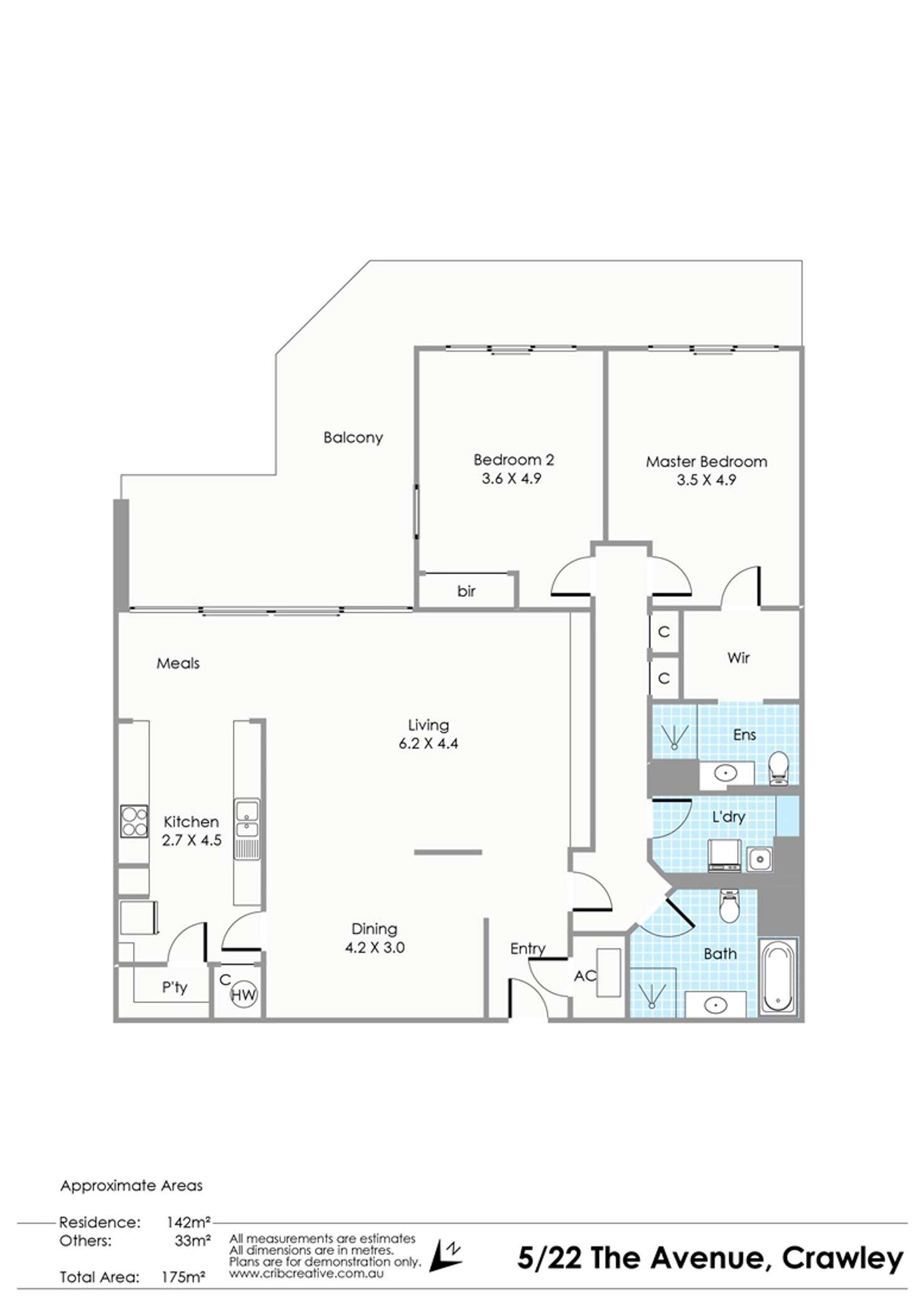 Floorplan of Homely apartment listing, 5/22 The Avenue, Crawley WA 6009