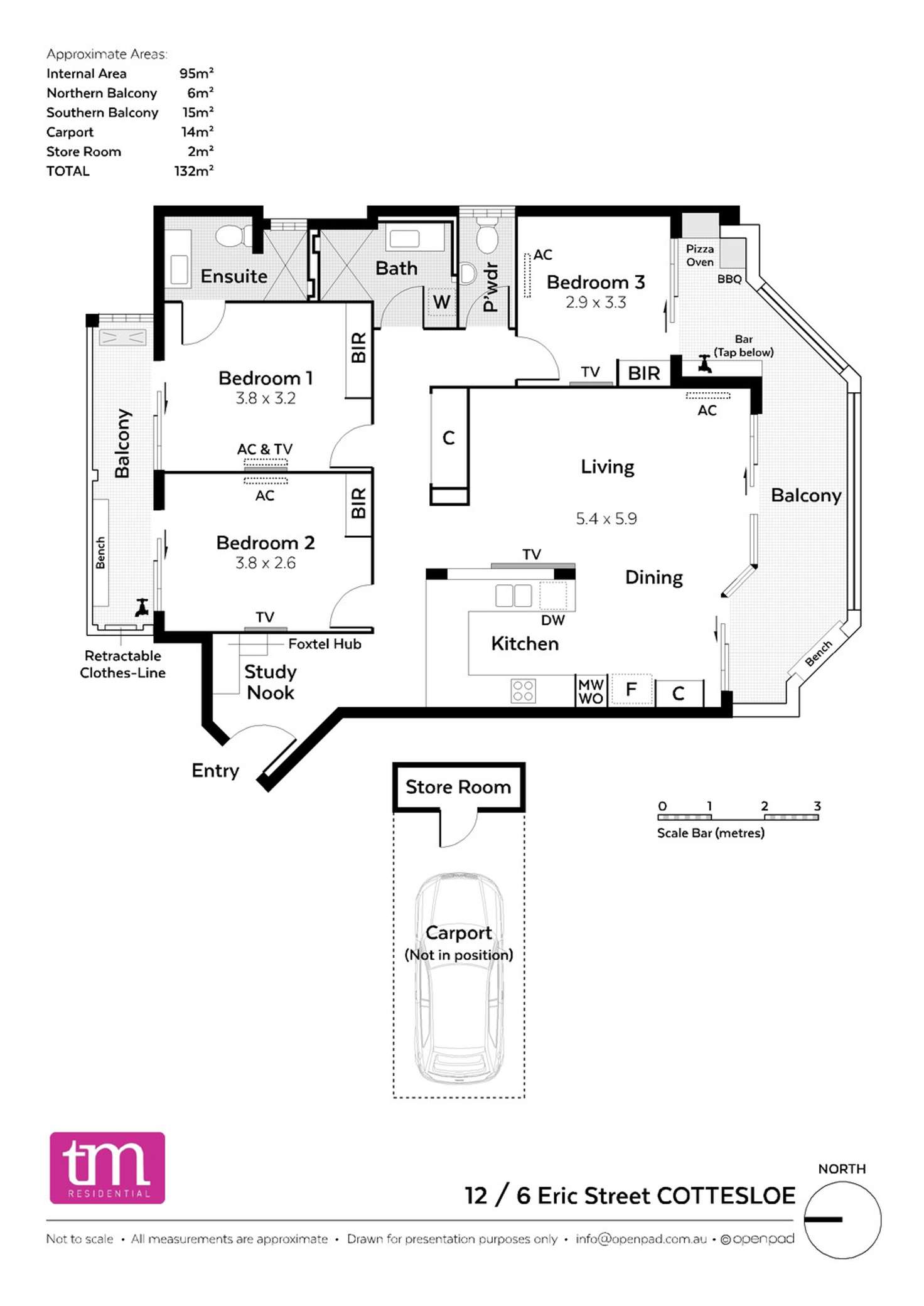 Floorplan of Homely apartment listing, 12/6 Eric Street, Cottesloe WA 6011