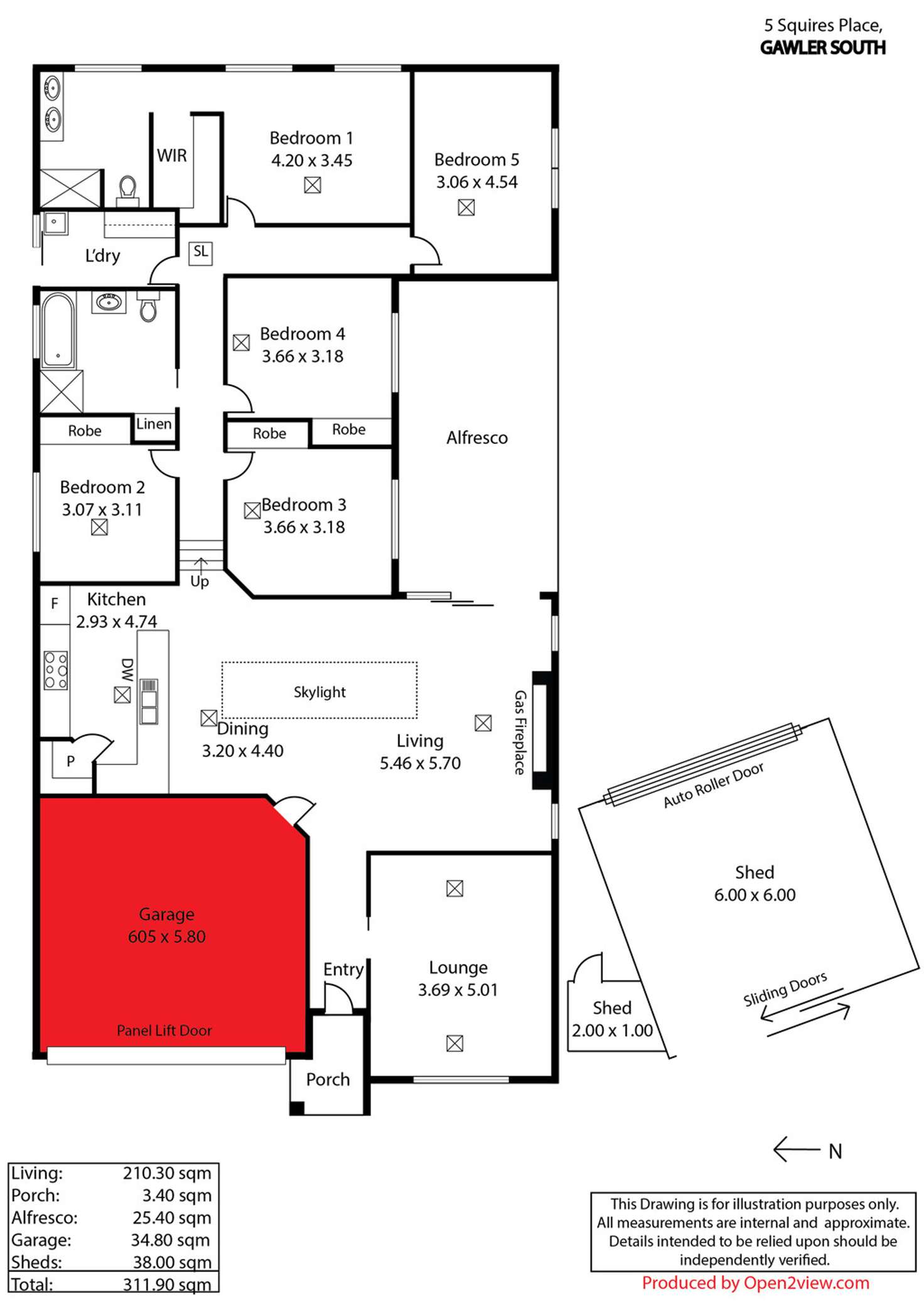 Floorplan of Homely house listing, 5 Squires Place, Gawler South SA 5118