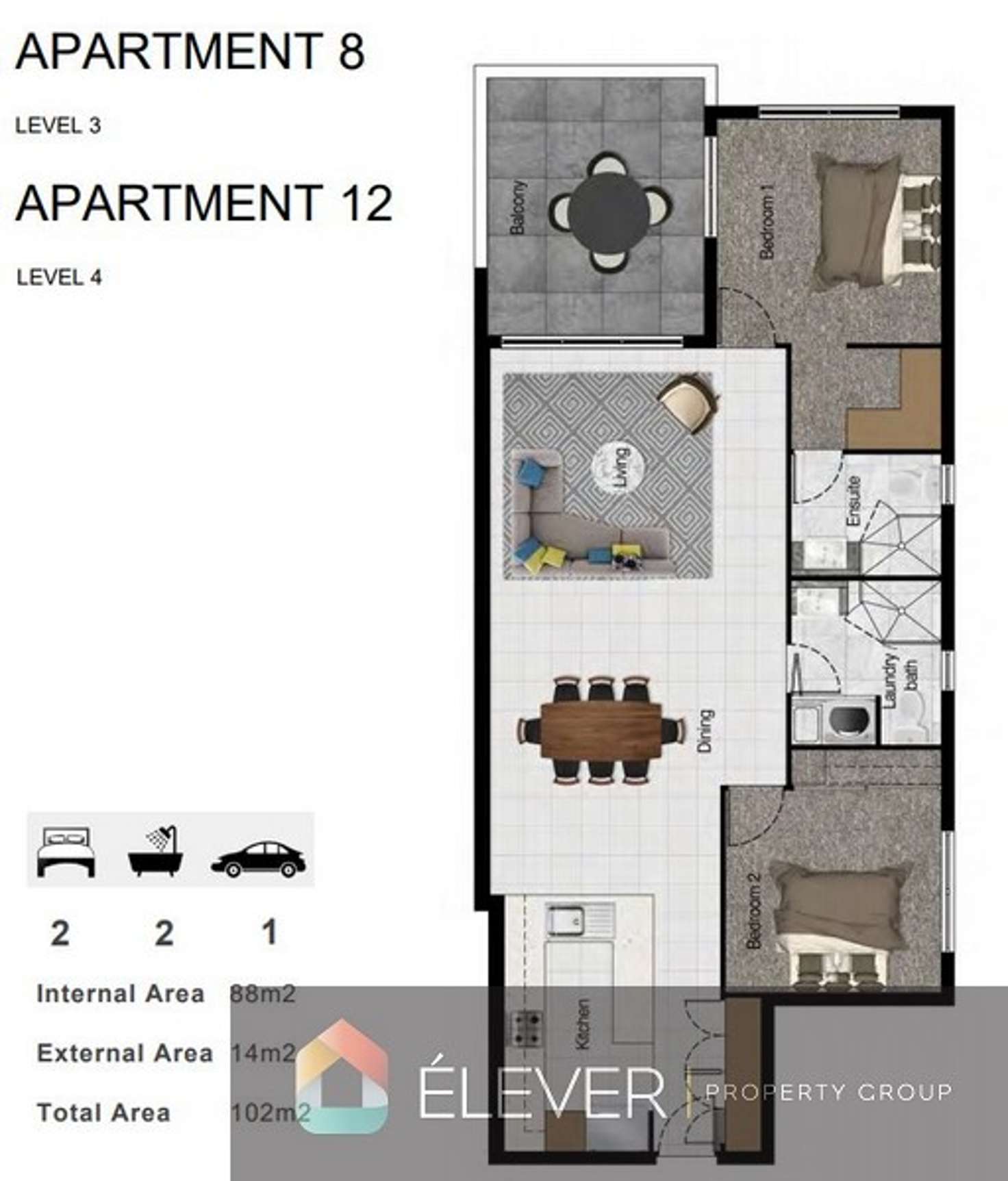 Floorplan of Homely unit listing, 8/57-59 Rosemount Terrace, Windsor QLD 4030