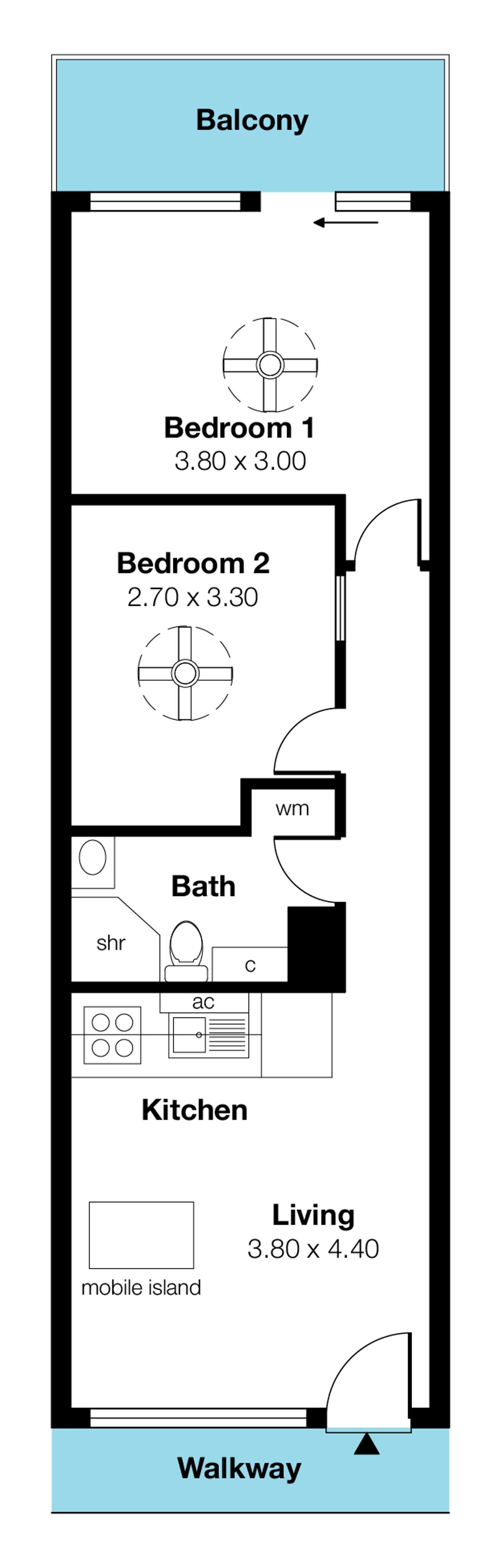 Floorplan of Homely unit listing, 18/13 Yates Street, Mawson Lakes SA 5095