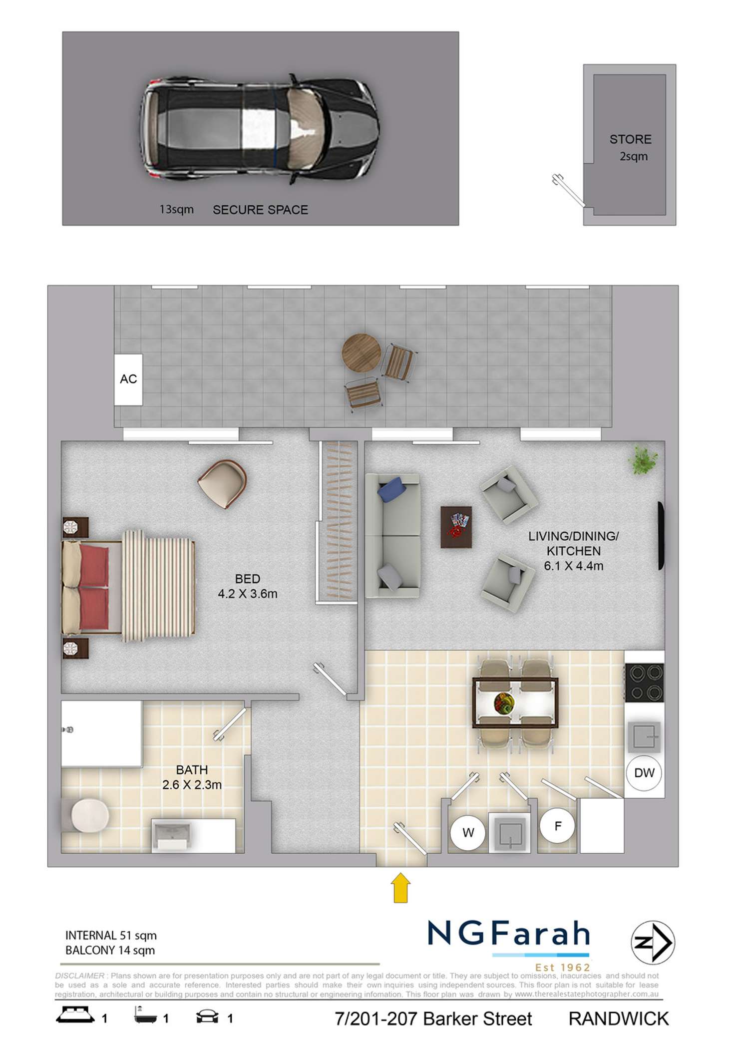 Floorplan of Homely apartment listing, 7/201 Barker Street, Randwick NSW 2031