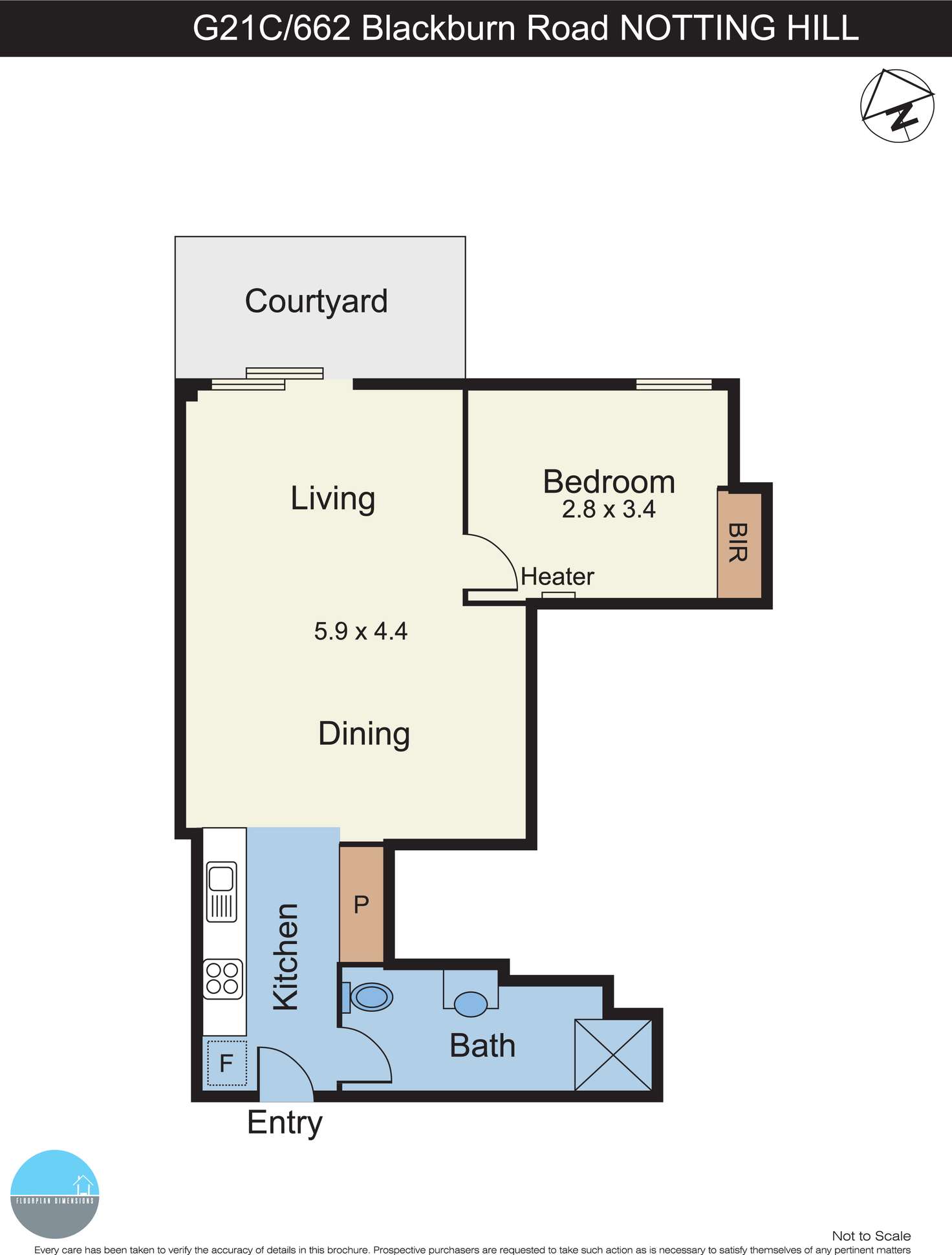 Floorplan of Homely apartment listing, G21C/662 Blackburn Road, Notting Hill VIC 3168