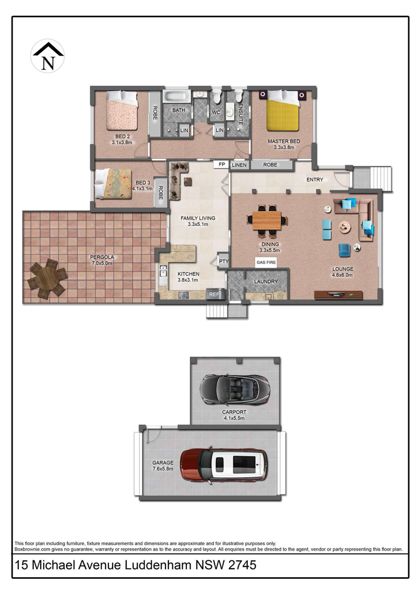 Floorplan of Homely house listing, 15 Michael Avenue, Luddenham NSW 2745