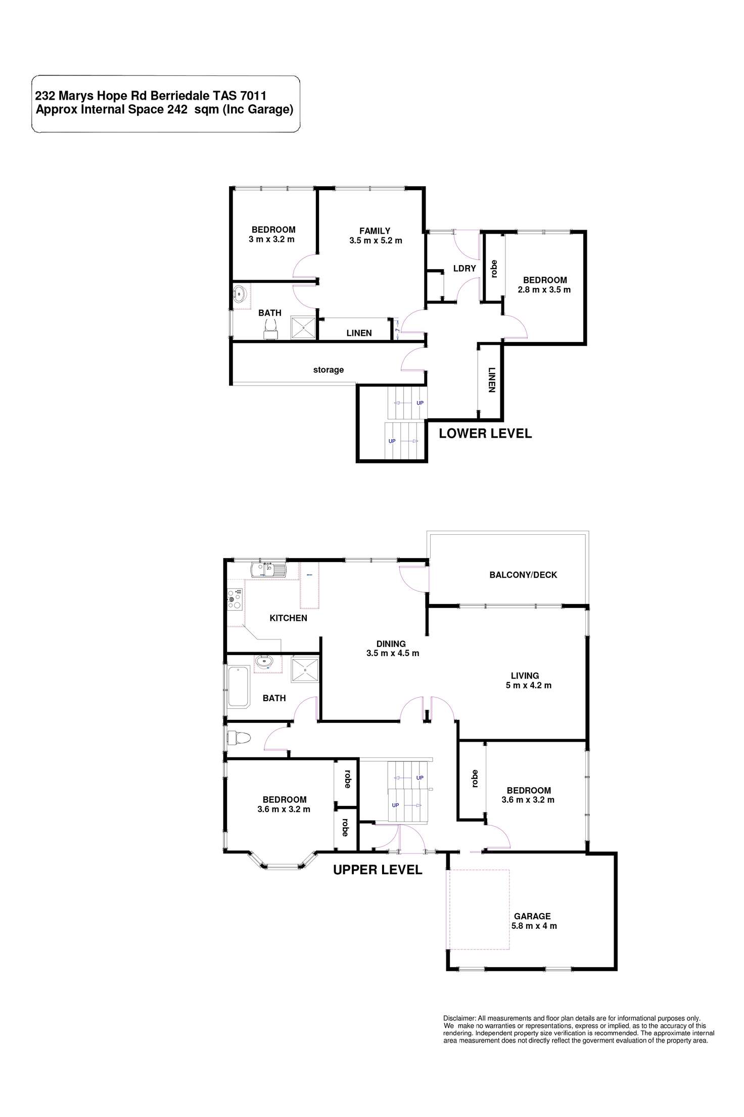 Floorplan of Homely house listing, 232 Marys Hope Road, Berriedale TAS 7011