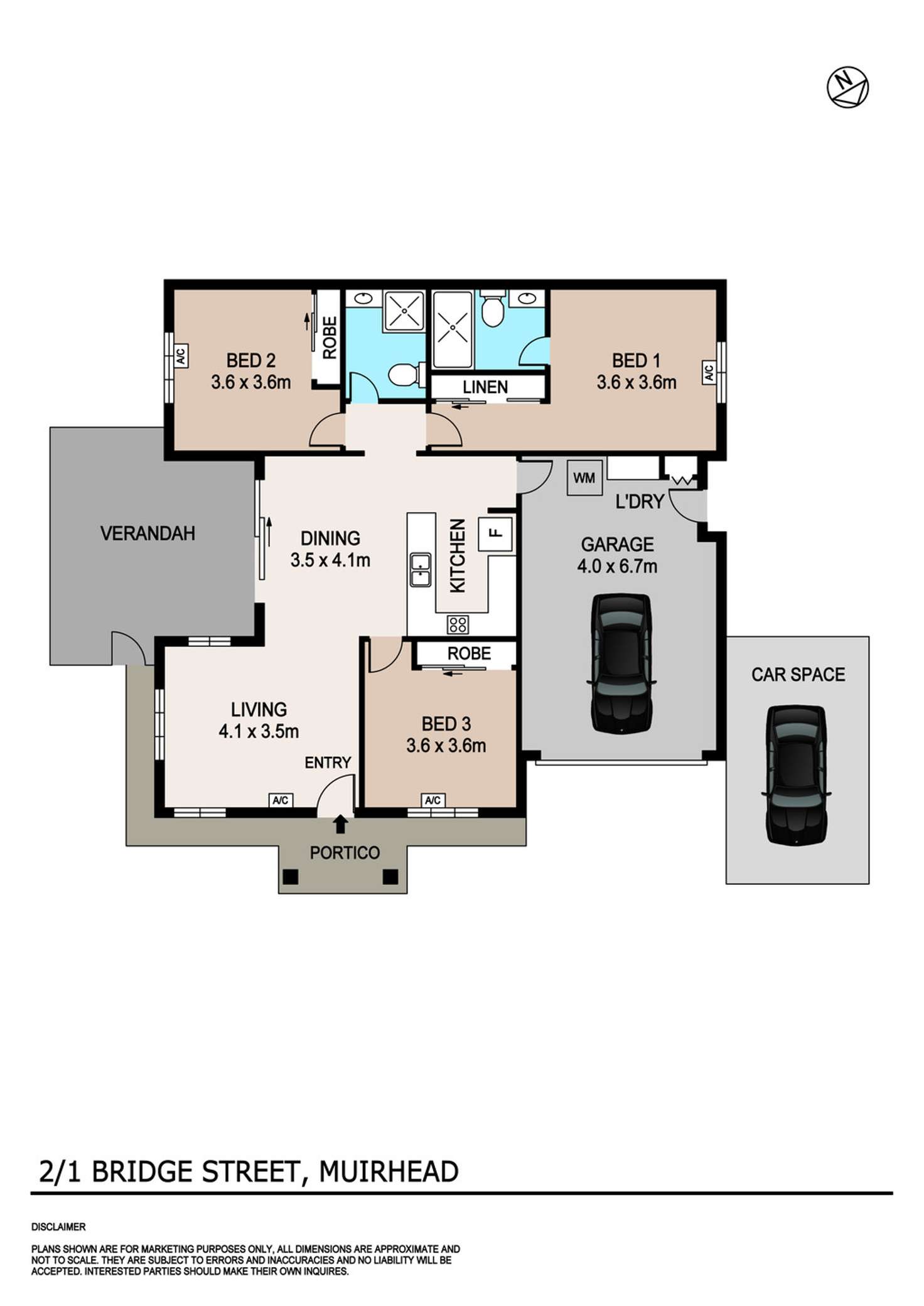 Floorplan of Homely semiDetached listing, 2/1 Bridge Street, Muirhead NT 810
