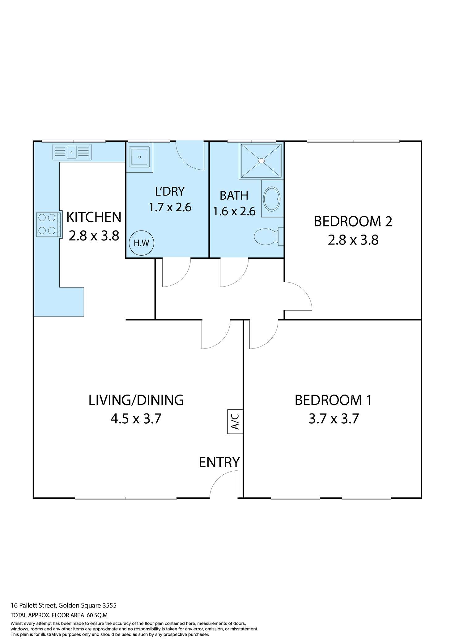 Floorplan of Homely house listing, 3/16 Pallett Street, Golden Square VIC 3555