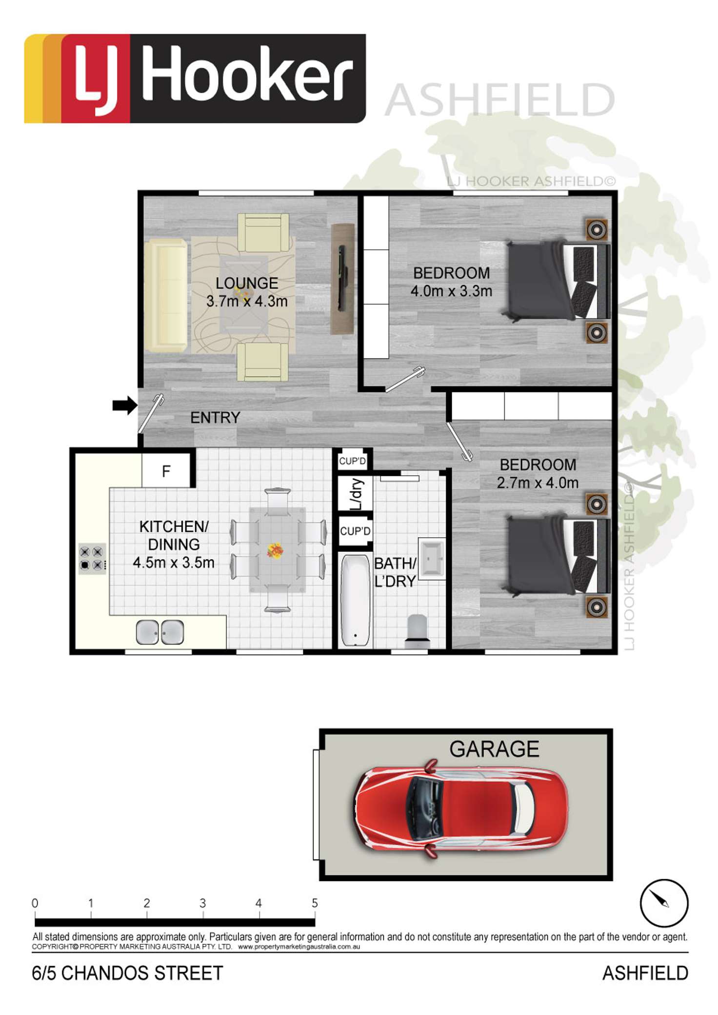 Floorplan of Homely unit listing, 6/5 Chandos Street, Ashfield NSW 2131
