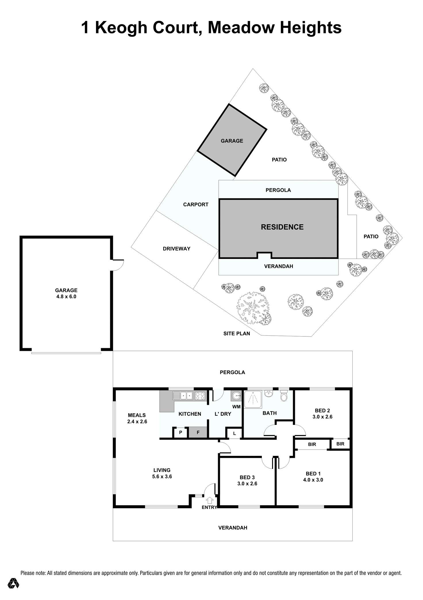 Floorplan of Homely house listing, 1 Keogh Court, Meadow Heights VIC 3048