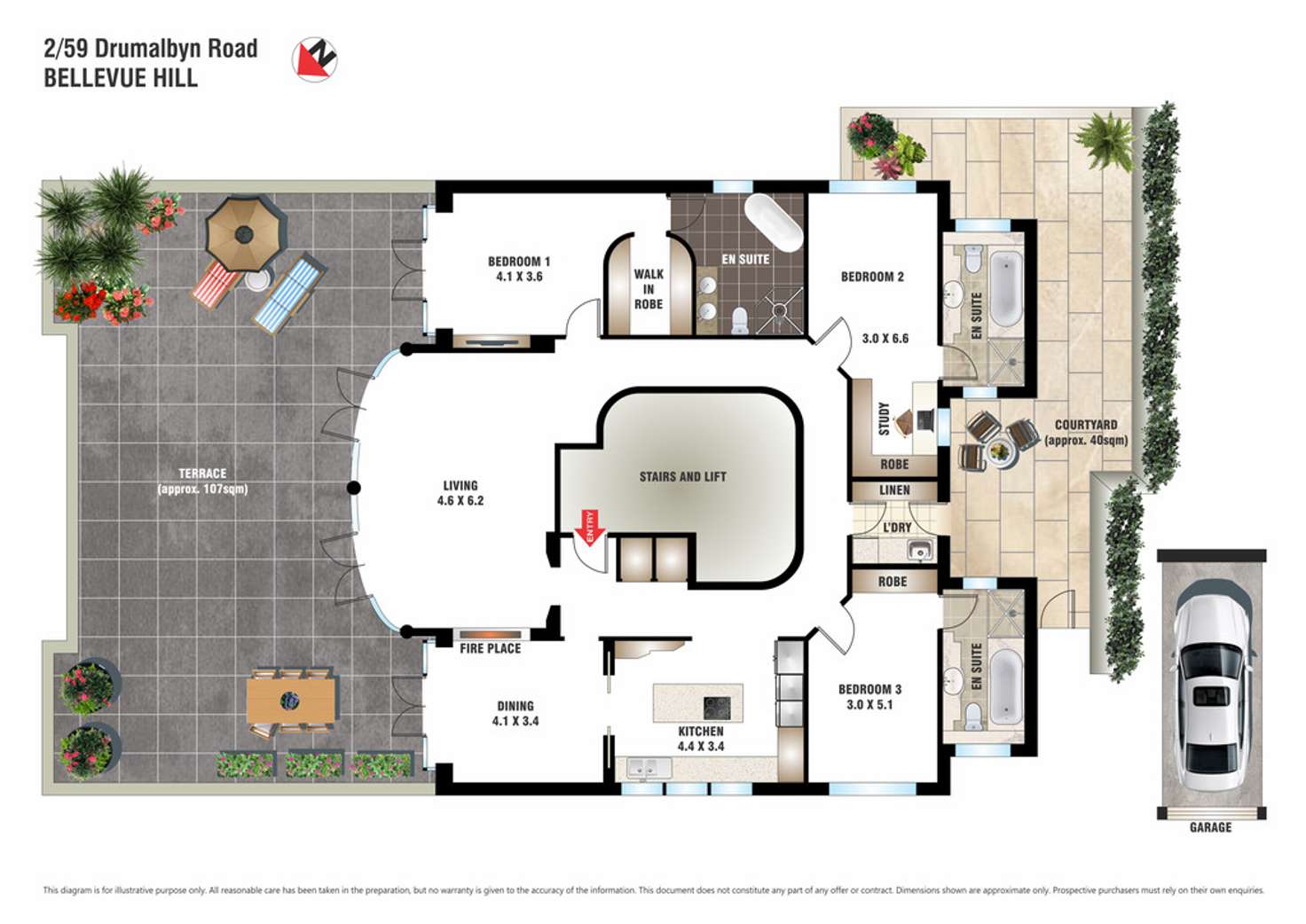 Floorplan of Homely apartment listing, 2/59 Drumalbyn Road, Bellevue Hill NSW 2023