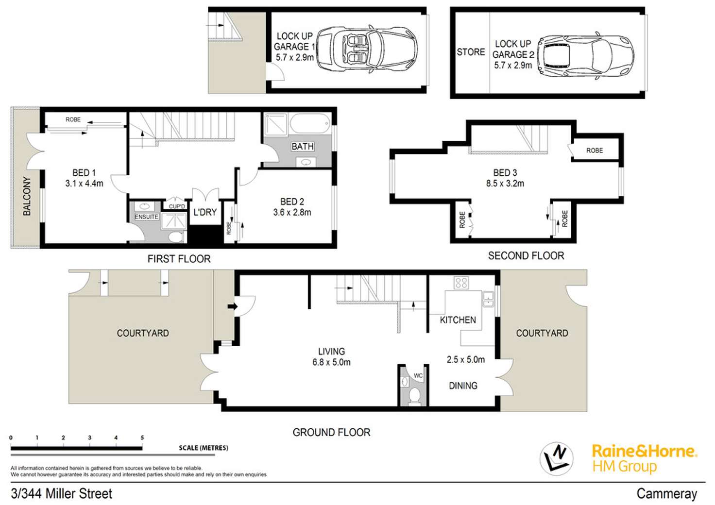 Floorplan of Homely townhouse listing, 3/344 Miller Street, Cammeray NSW 2062