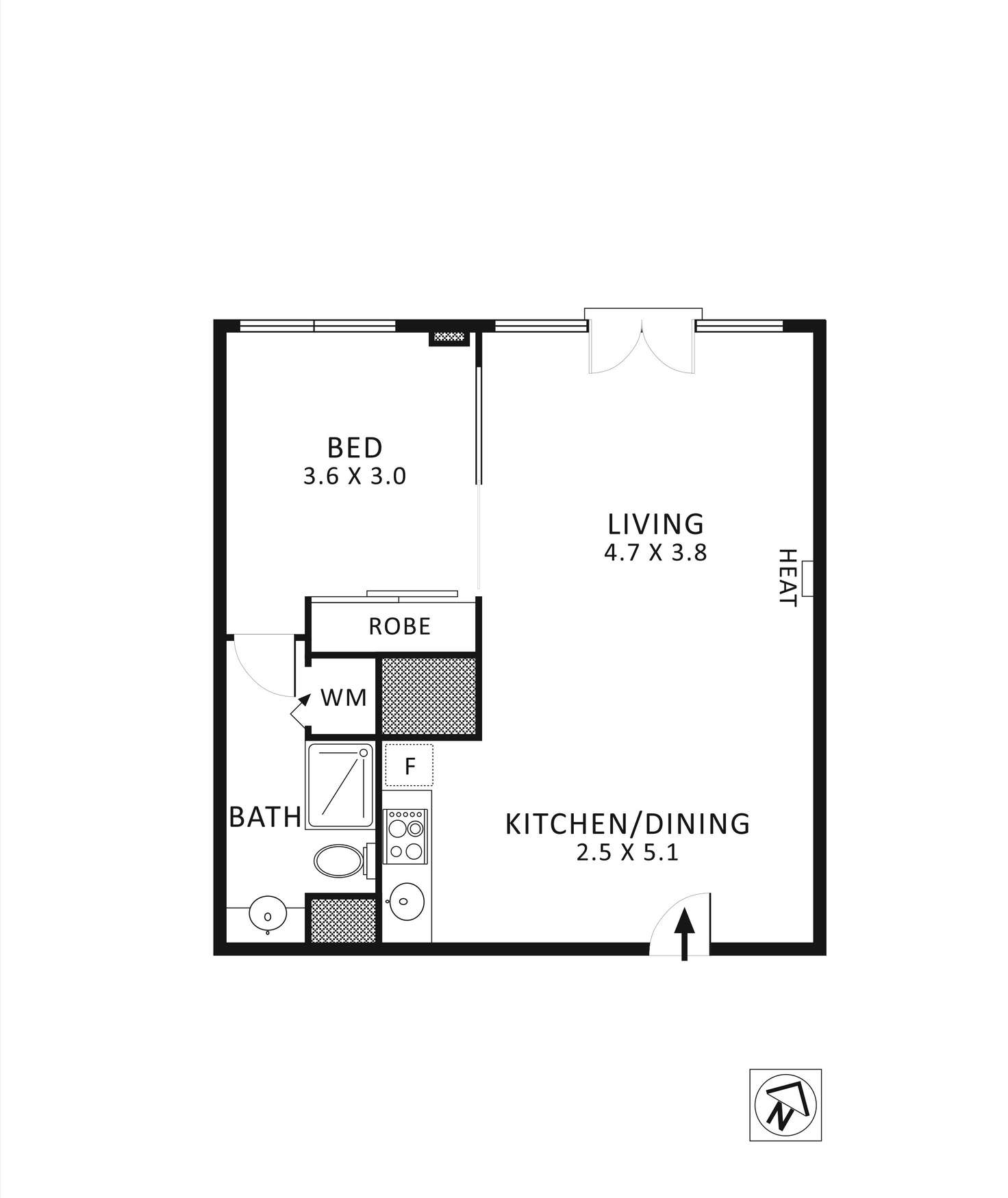 Floorplan of Homely apartment listing, 513/422 Collins Street, Melbourne VIC 3000