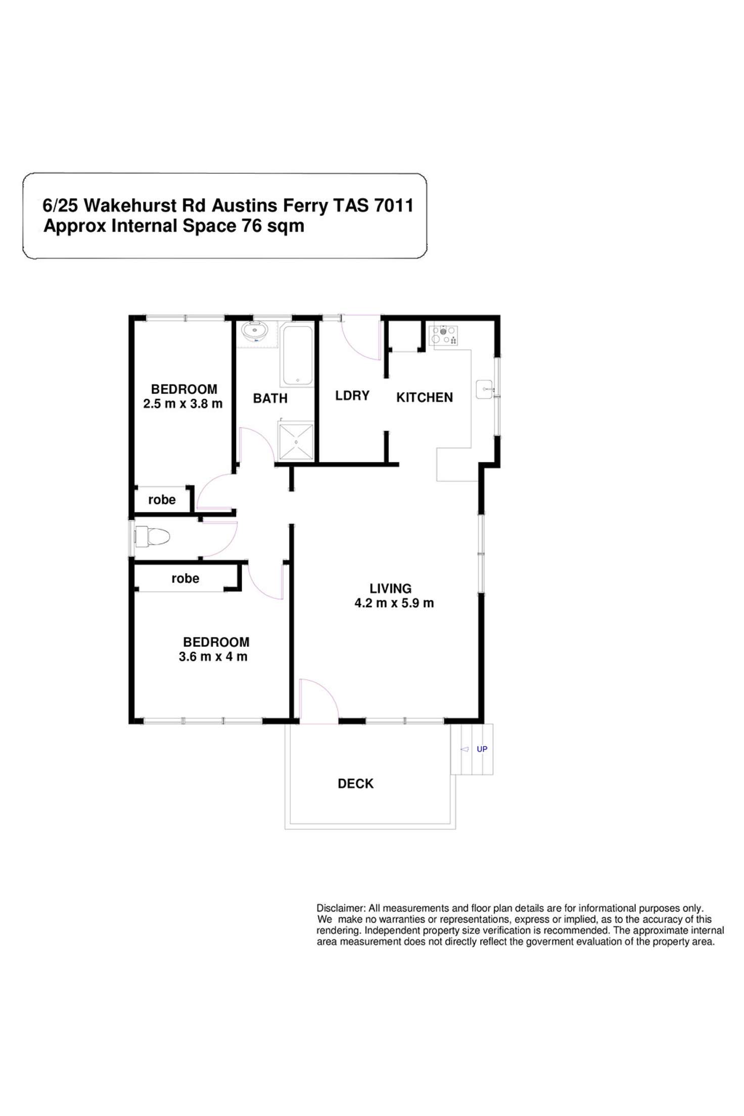 Floorplan of Homely house listing, 6/25 Wakehurst Road, Austins Ferry TAS 7011