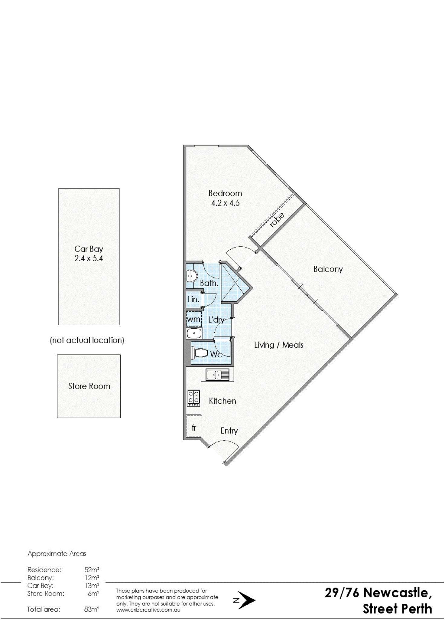 Floorplan of Homely apartment listing, 29/76 Newcastle Street, Perth WA 6000