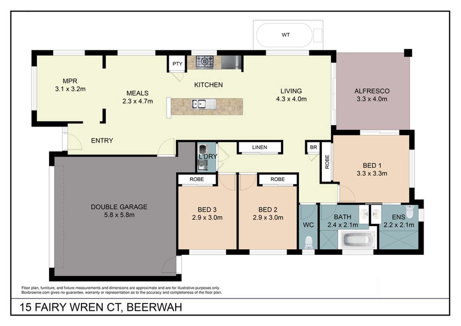 Floorplan of Homely house listing, 15 Fairy Wren Court, Beerwah QLD 4519