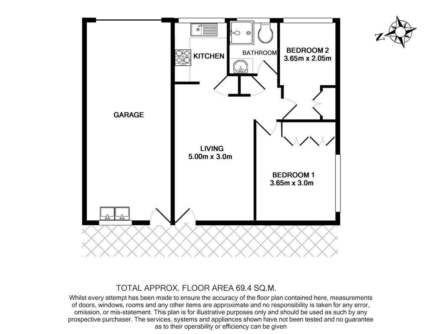 Floorplan of Homely unit listing, 1/16 Chaucer St, Moorooka QLD 4105