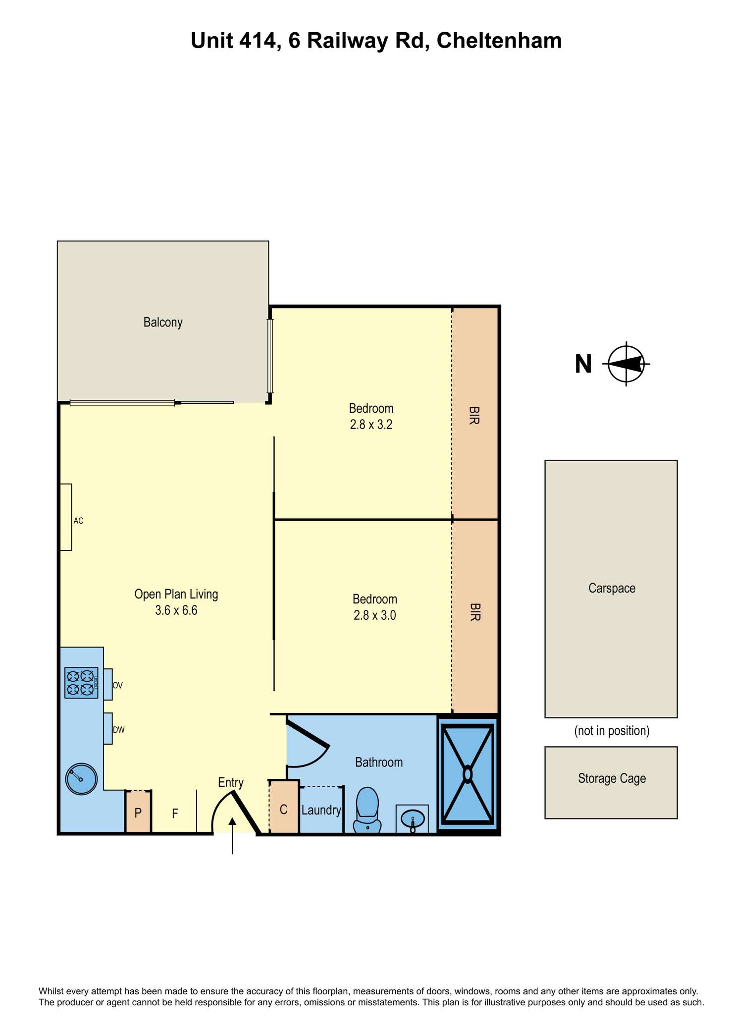 Floorplan of Homely apartment listing, 414/6 Railway Road, Cheltenham VIC 3192