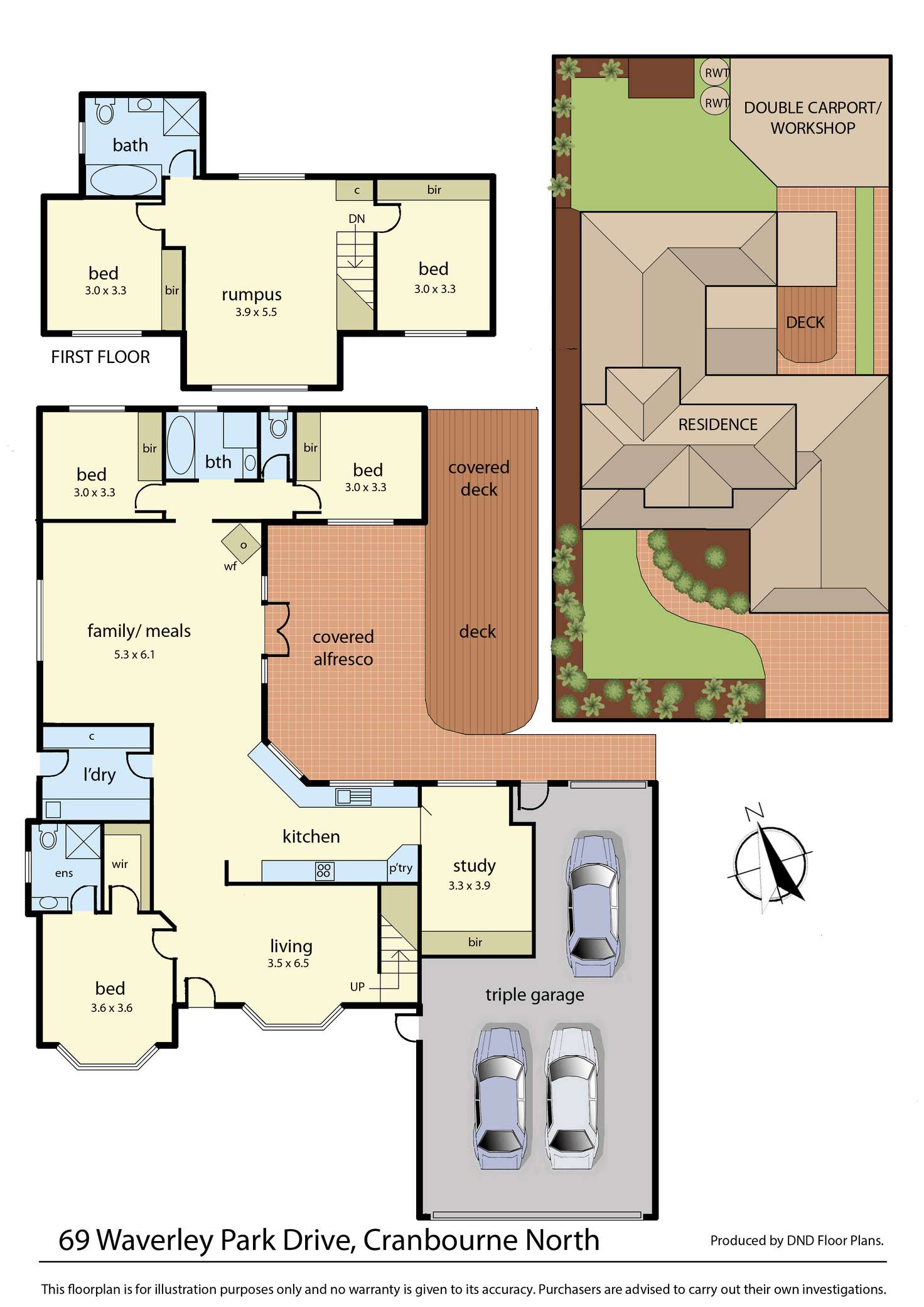 Floorplan of Homely house listing, 69 Waverley Park Drive, Cranbourne North VIC 3977