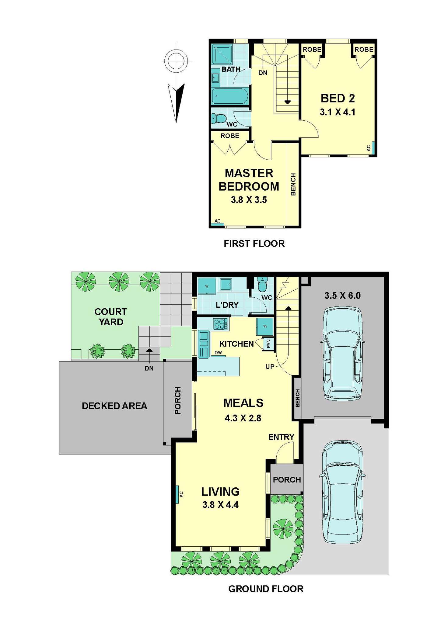 Floorplan of Homely townhouse listing, 2/367 Napier Street, Strathmore VIC 3041